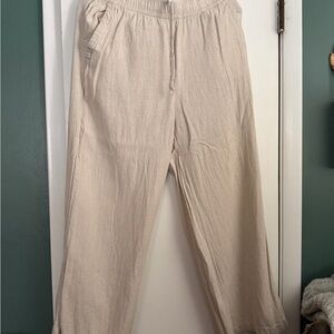 Old Navy Women's Light Tan wide leg linen pants